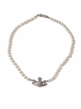 Vivienne Westwood White Pearl Orb choker Necklace